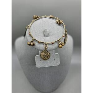 VINTAGE SILVER TRADITIONAL INDIAN CHARM BANGLE BRACELET